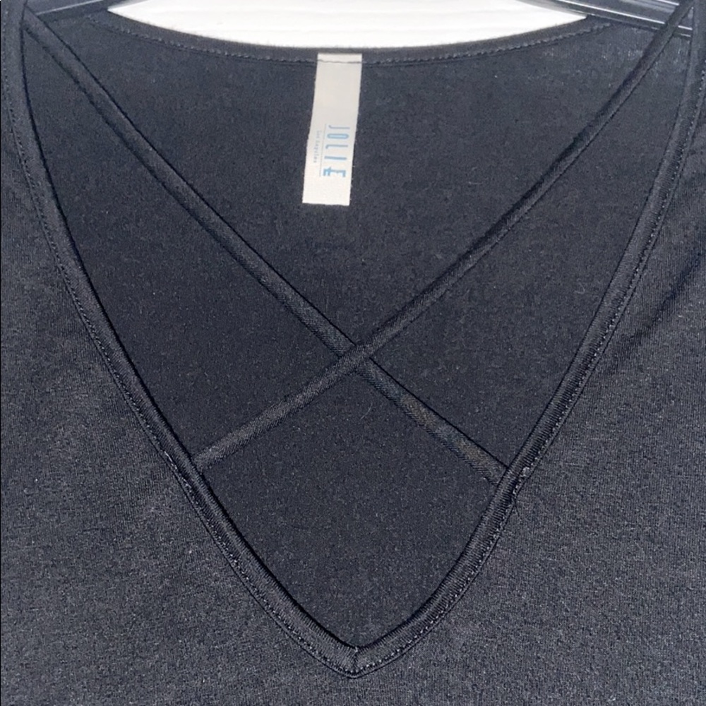 Long Sleeve Black Crisscross Front Shirt